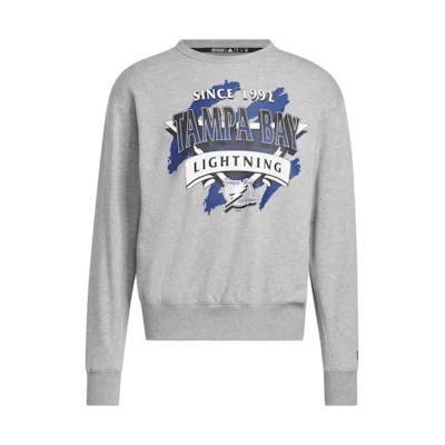 adidas Lightning Vintage Crew Sweatshirt Gray Numeric Graphic Print HN6372