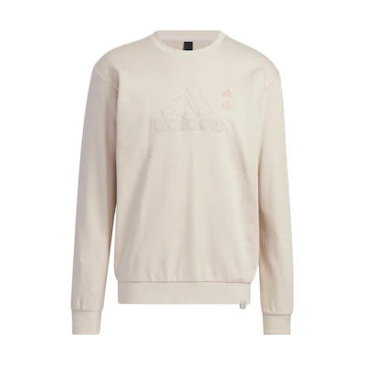 adidas Lightweight Crewneck Pullover Sweatshirt - Miracle Gray Beige Brown IA6953