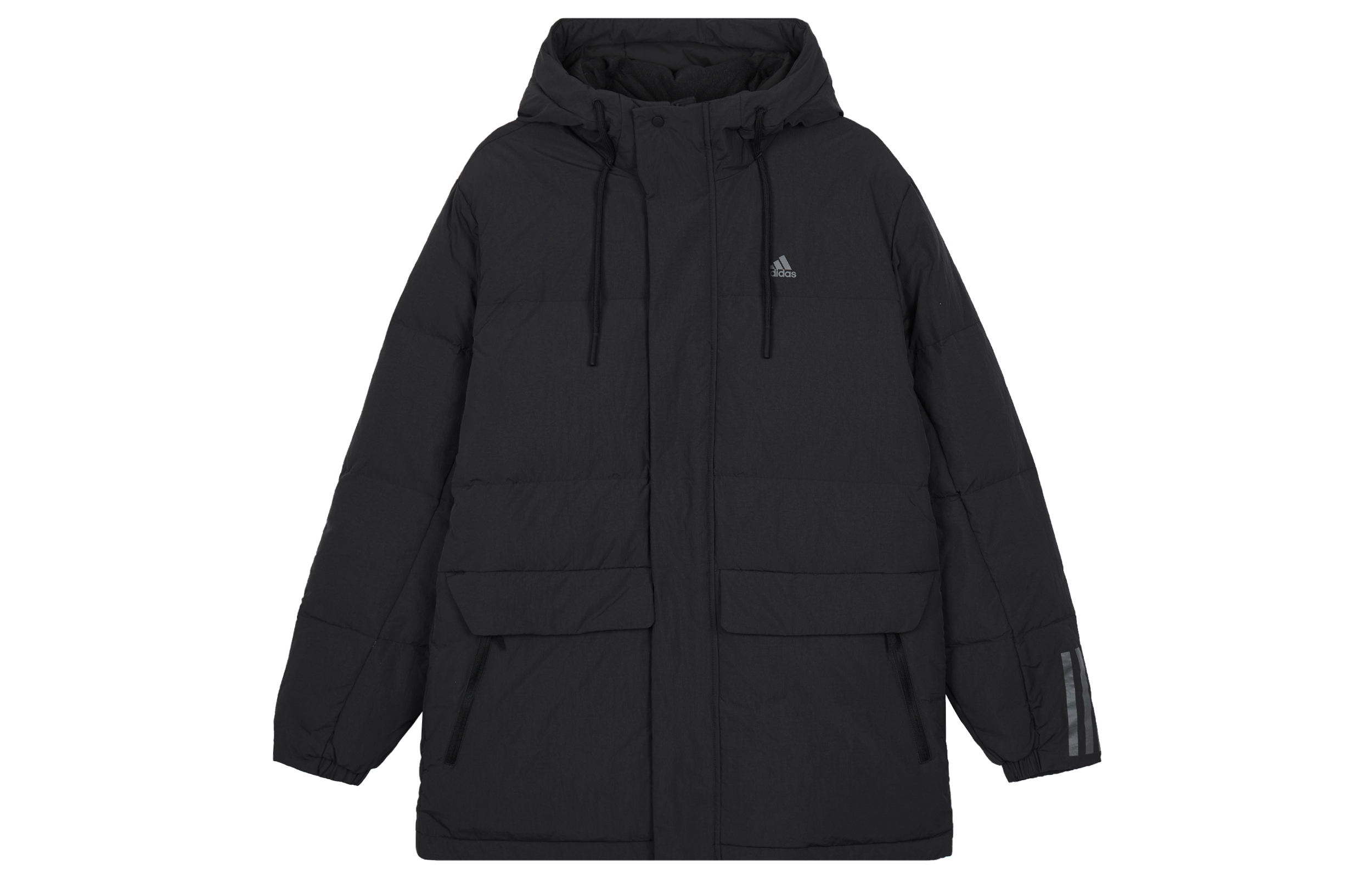 adidas Lightweight Hooded Down Jacket 600 Fill, Black,  Mid-Length Casual Wear. IL8926