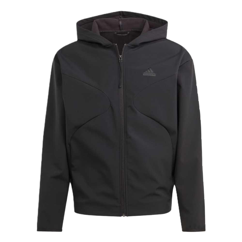 adidas Lightweight Hooded Jacket Black - Comfortable & Sleek Design J6092