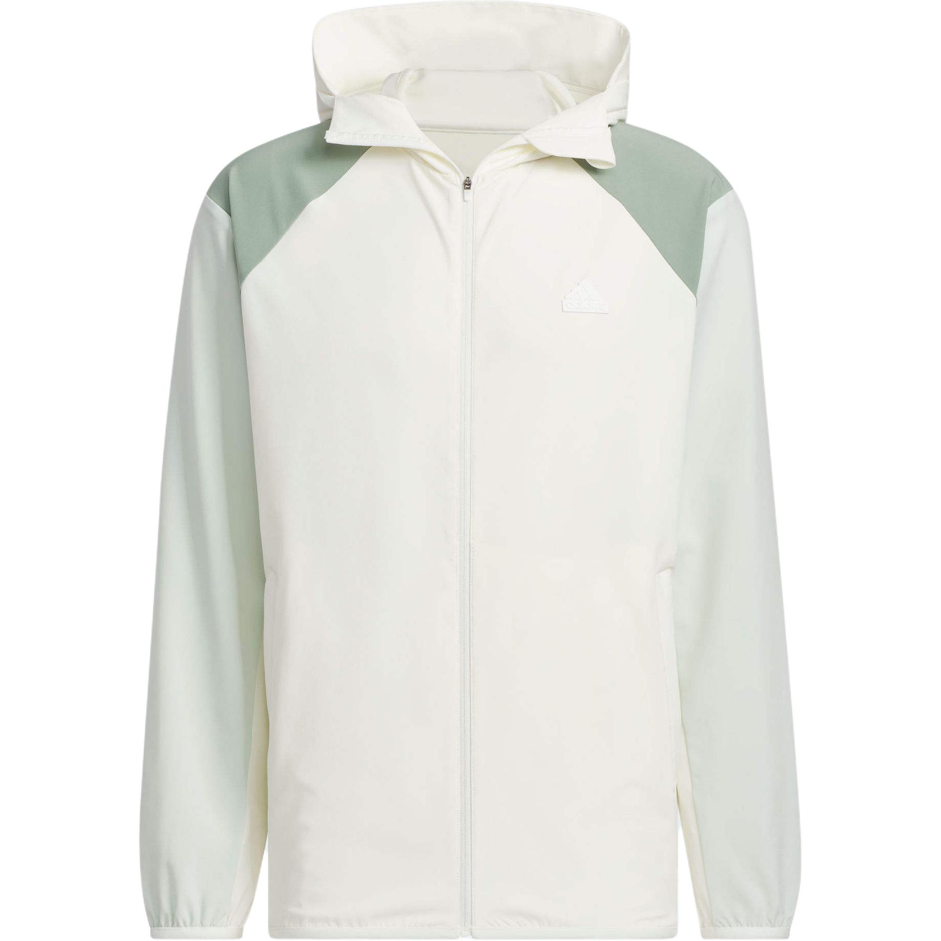 adidas Lightweight Hooded Zip Jacket White Unisex Casual Style JJ1304