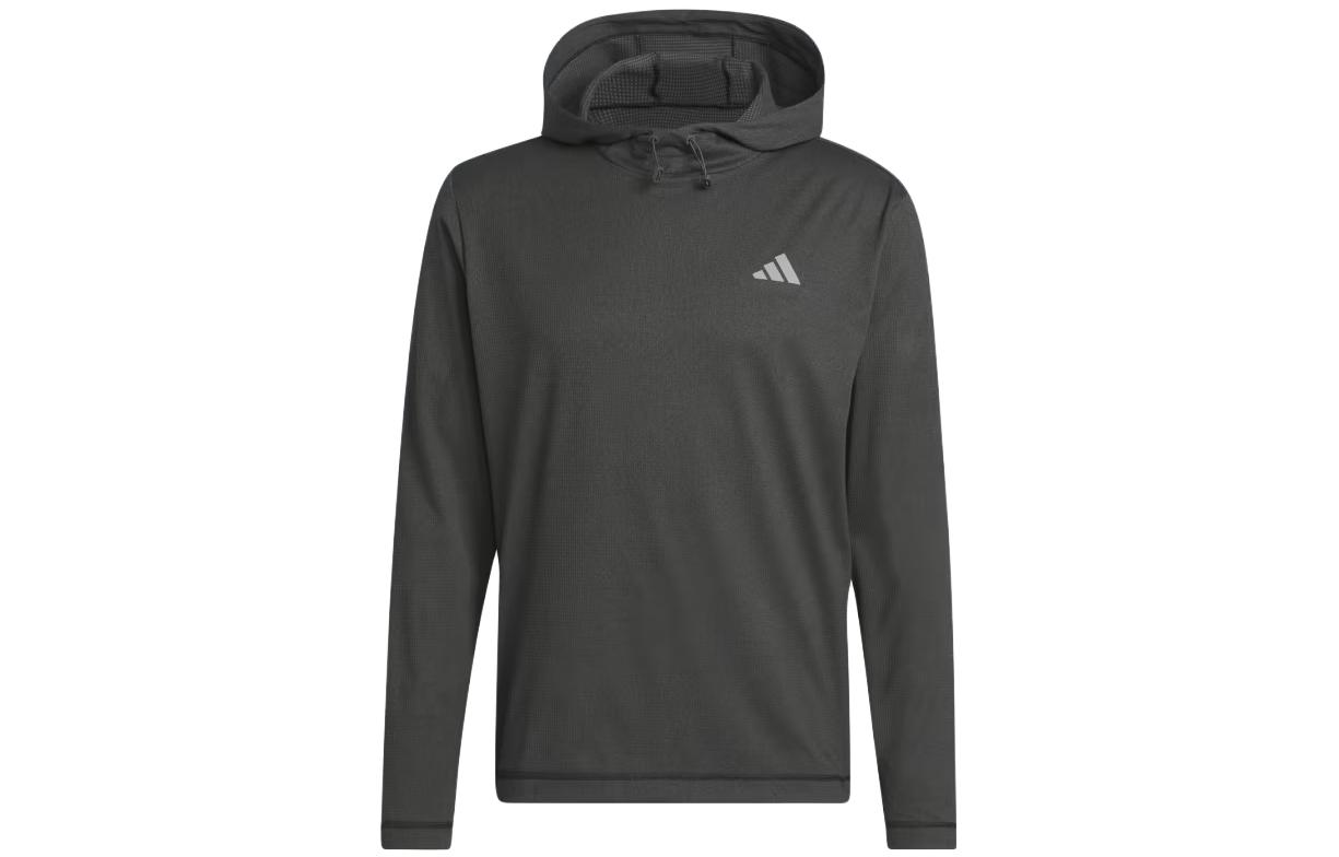 adidas Lightweight Logo Hoodie Black Color Long Sleeve Pullover IL9643