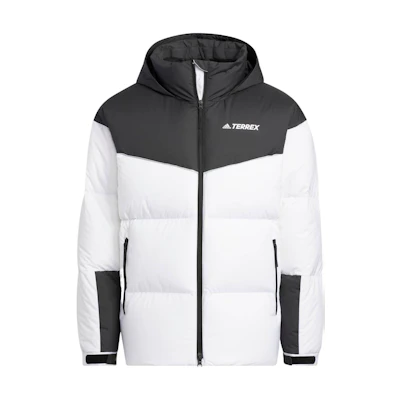 adidas Lightweight Quilted Puffer Jacket White Unisex with Logo Print and Zip. HN2007