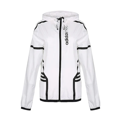 adidas Lightweight Windbreaker Jacket - White, Quick-Dry & Comfortable DU8156