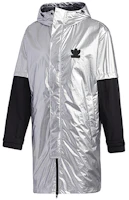 adidas Liquid Metal Trefoil Hooded Jacket Men’s Dark Silver Metallic Patchwork GT7292 adidas Liquid Metal Trefoil Hooded Jacket Men’s Dark Silver Metallic Patchwork GT7292