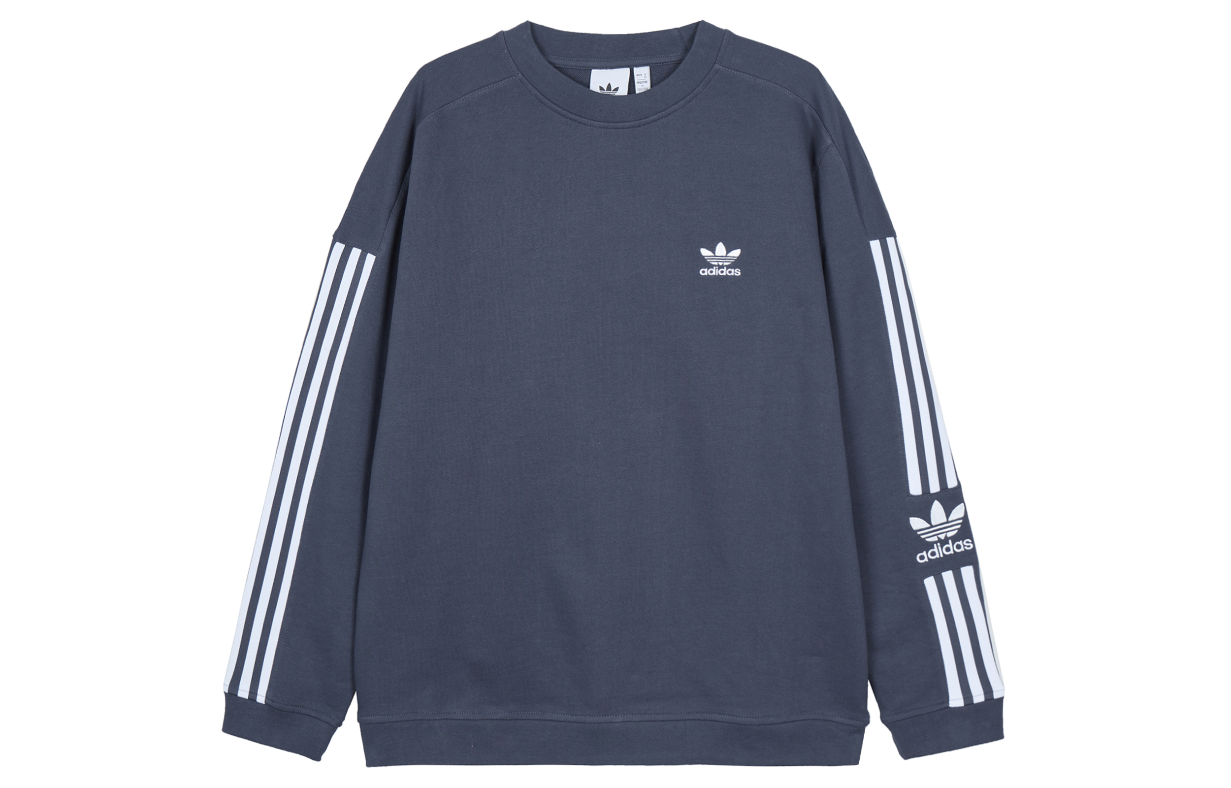adidas Lock Up Crew Stripe Sweatshirt Dark Gray Navy Blue HC1997