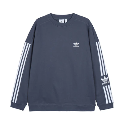 adidas Lock Up Crew Stripe Sweatshirt Dark Gray Navy Blue HC1997
