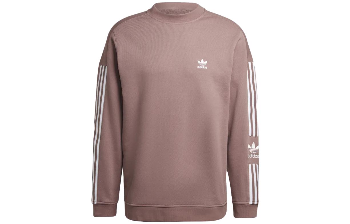 adidas Lockup Crew Pink - Purple Sweatshirt with 3-Stripes Logo Detail HK9823