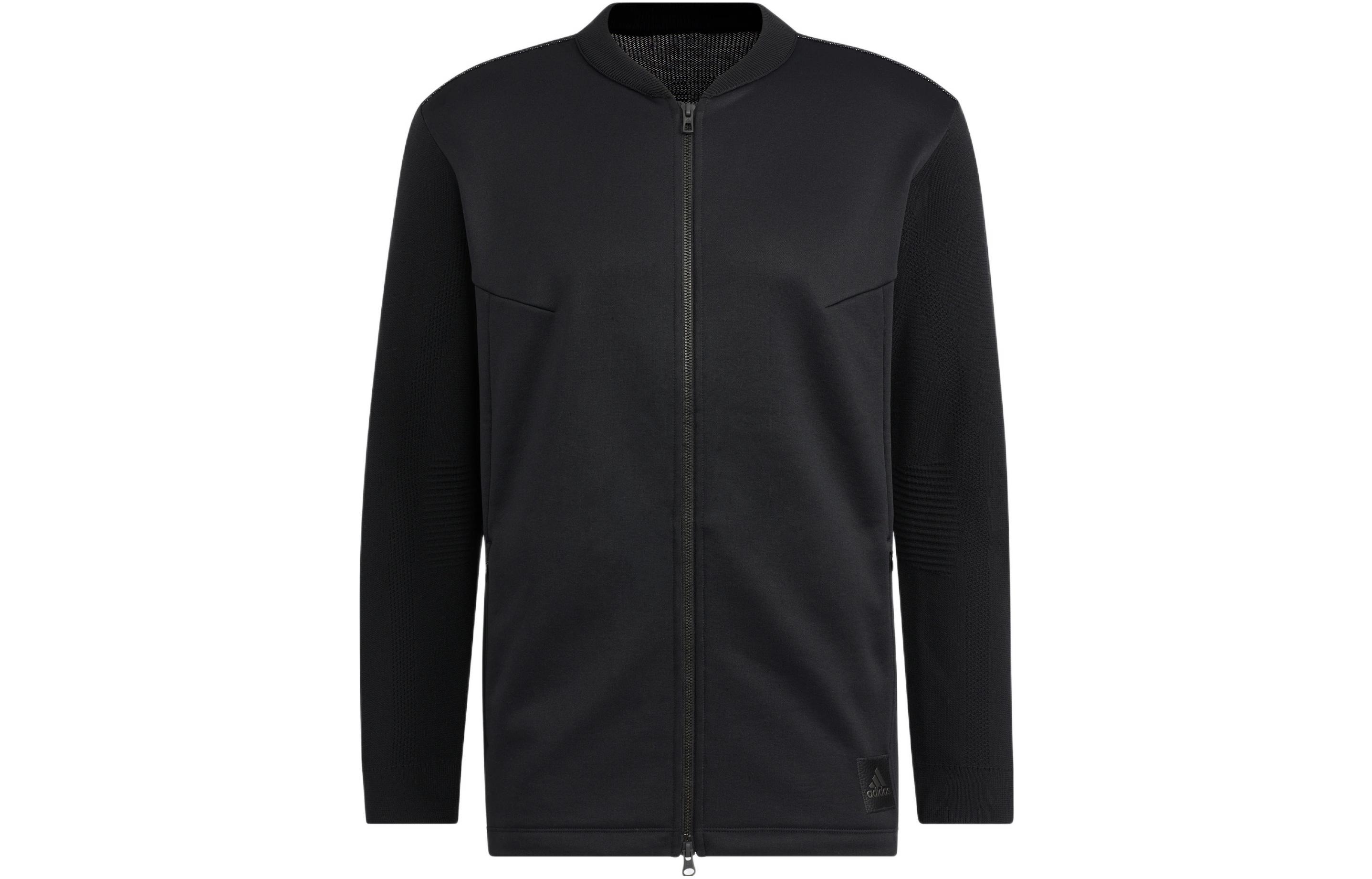 adidas Logo Back Print Striped Zip Jacket Black Outerwear HG4135