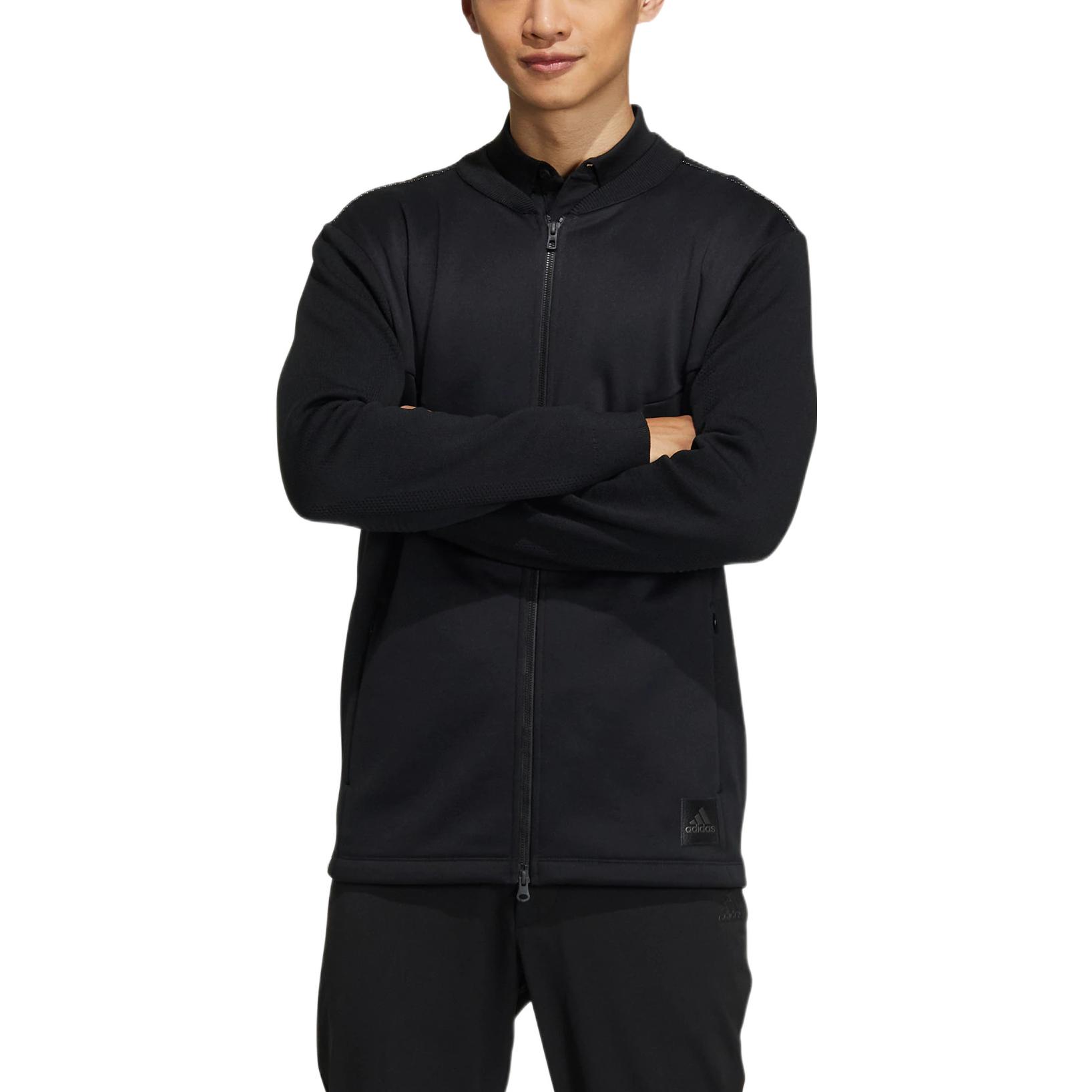 adidas Logo Back Print Striped Zip Jacket Black Outerwear HG4135 圖 3