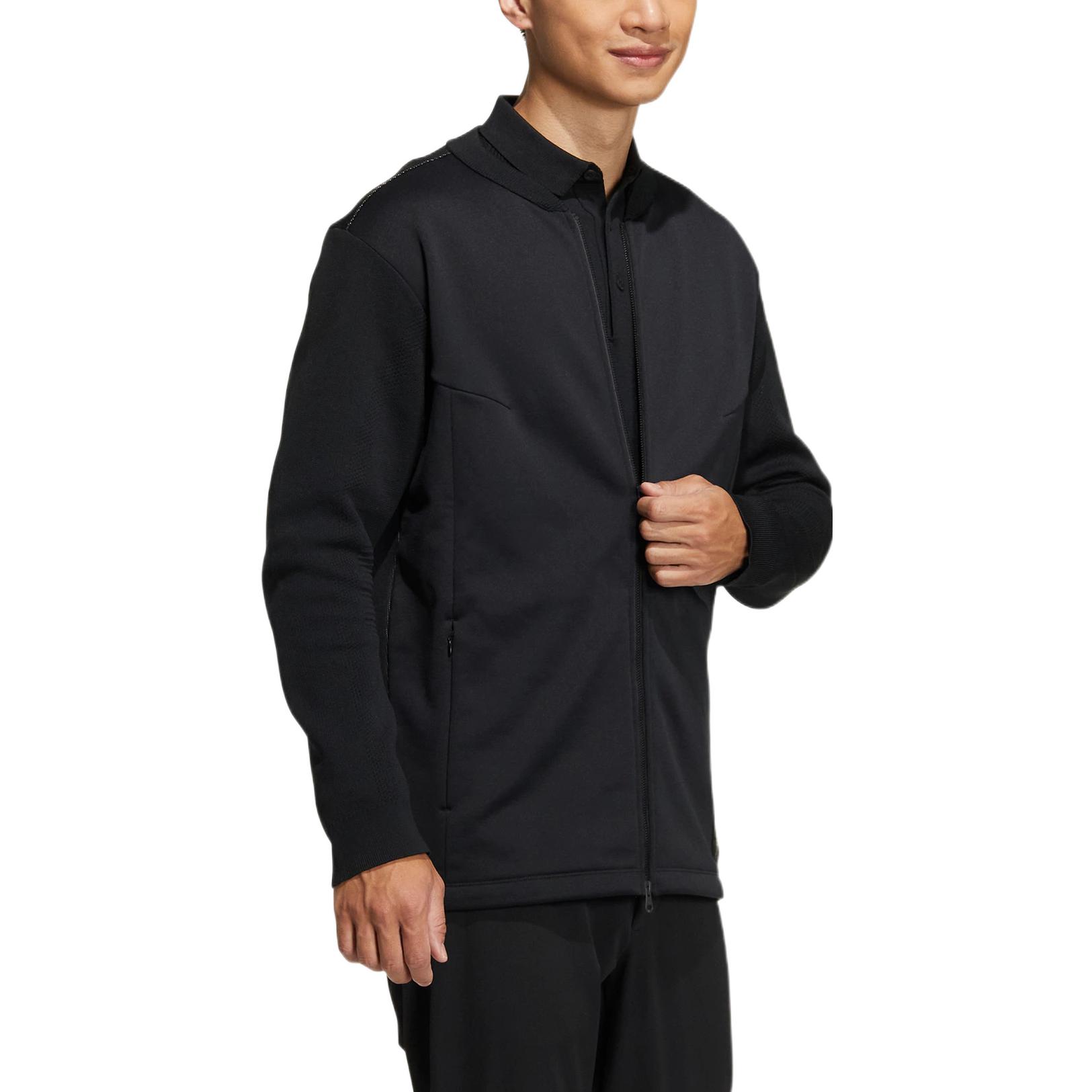 adidas Logo Back Print Striped Zip Jacket Black Outerwear HG4135 圖 5