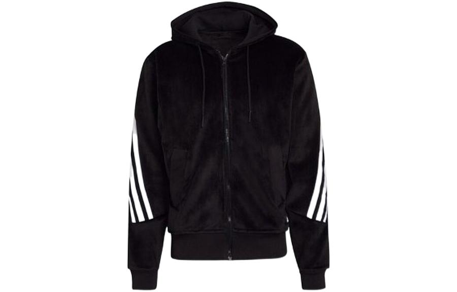 adidas Logo Badge 3-Stripes Drawstring Hoodie Jacket H47896