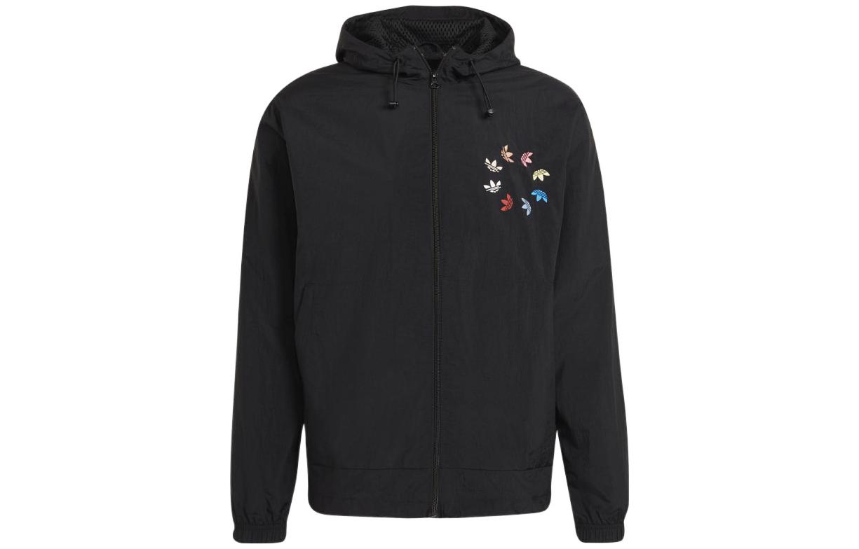 adidas Logo Black Hoodie Jacket - Spring/Autumn Sportswear H35650