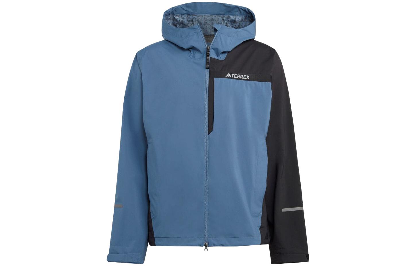 adidas Logo Blue Hooded Jacket Long Sleeve HZ1383