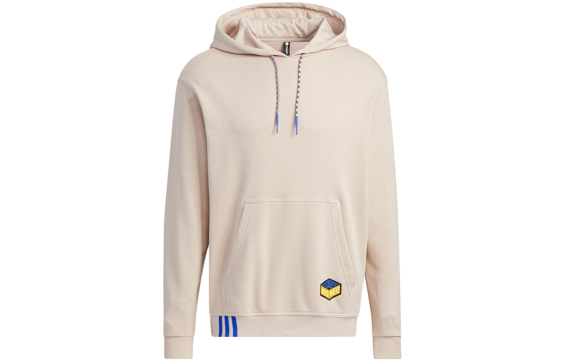 adidas Logo Colorblock Drawstring Hoodie Unisex Khaki IA6820