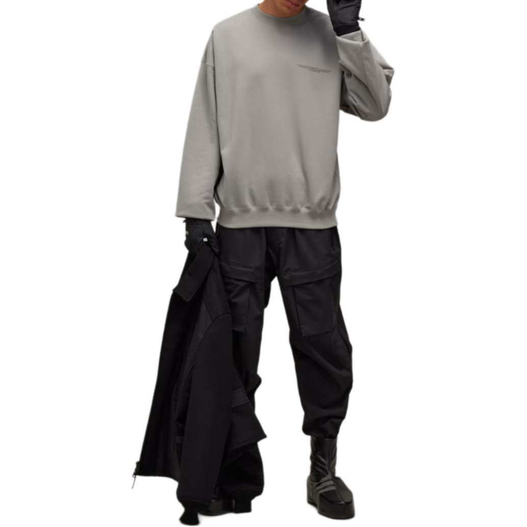 Shop adidas Logo Crew Charcoal Grey Unisex Casual Sweatshirt. JD9815