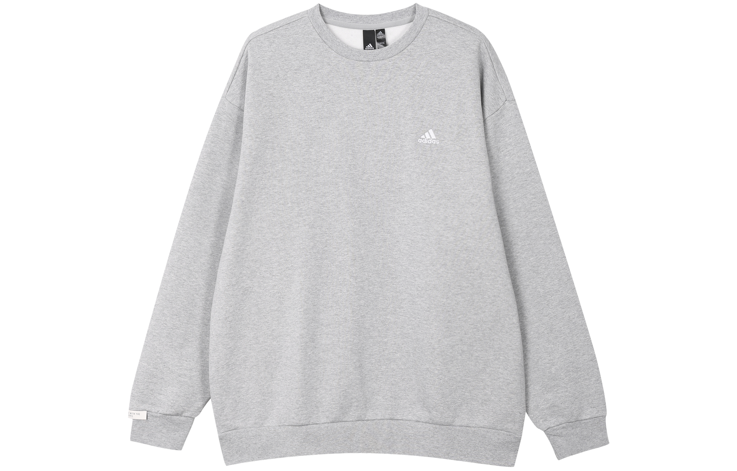 adidas Logo Crew Sweatshirt Soft Gray - Casual Thickened Pullover IV7599