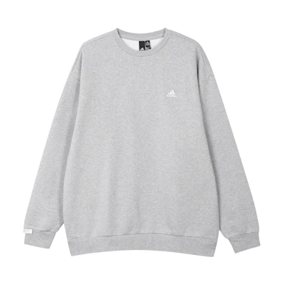adidas Logo Crew Sweatshirt Soft Gray - Casual Thickened Pullover IV7599