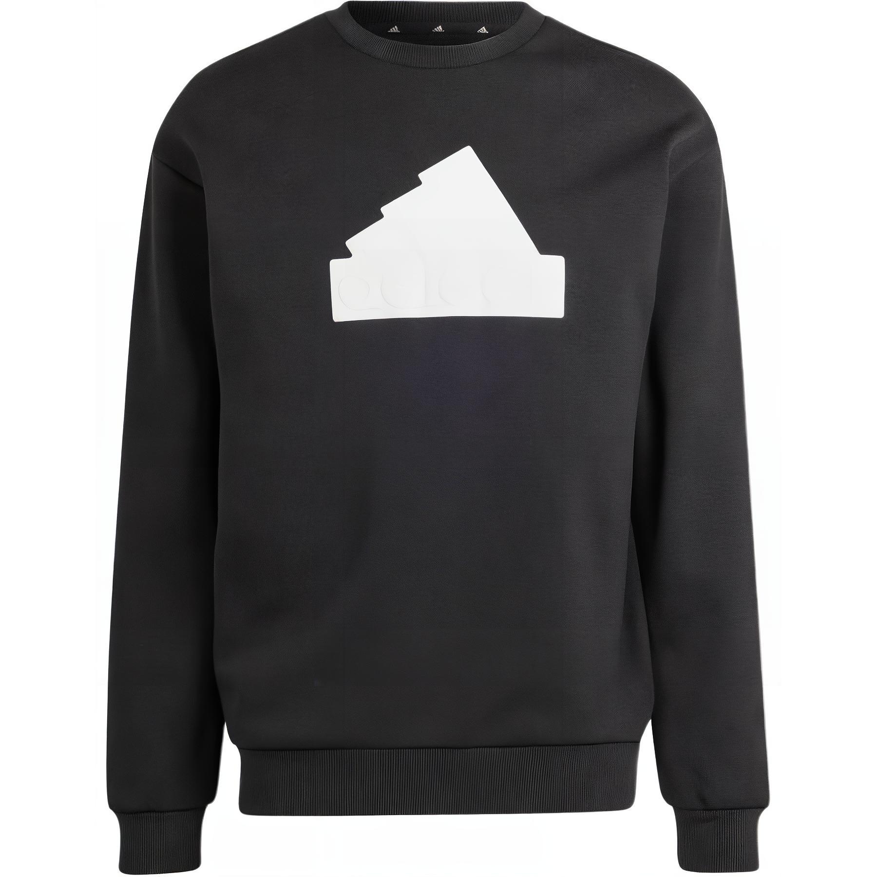 adidas Logo Crewneck Drop-Shoulder Long Sleeve Sweatshirt Black IN3319