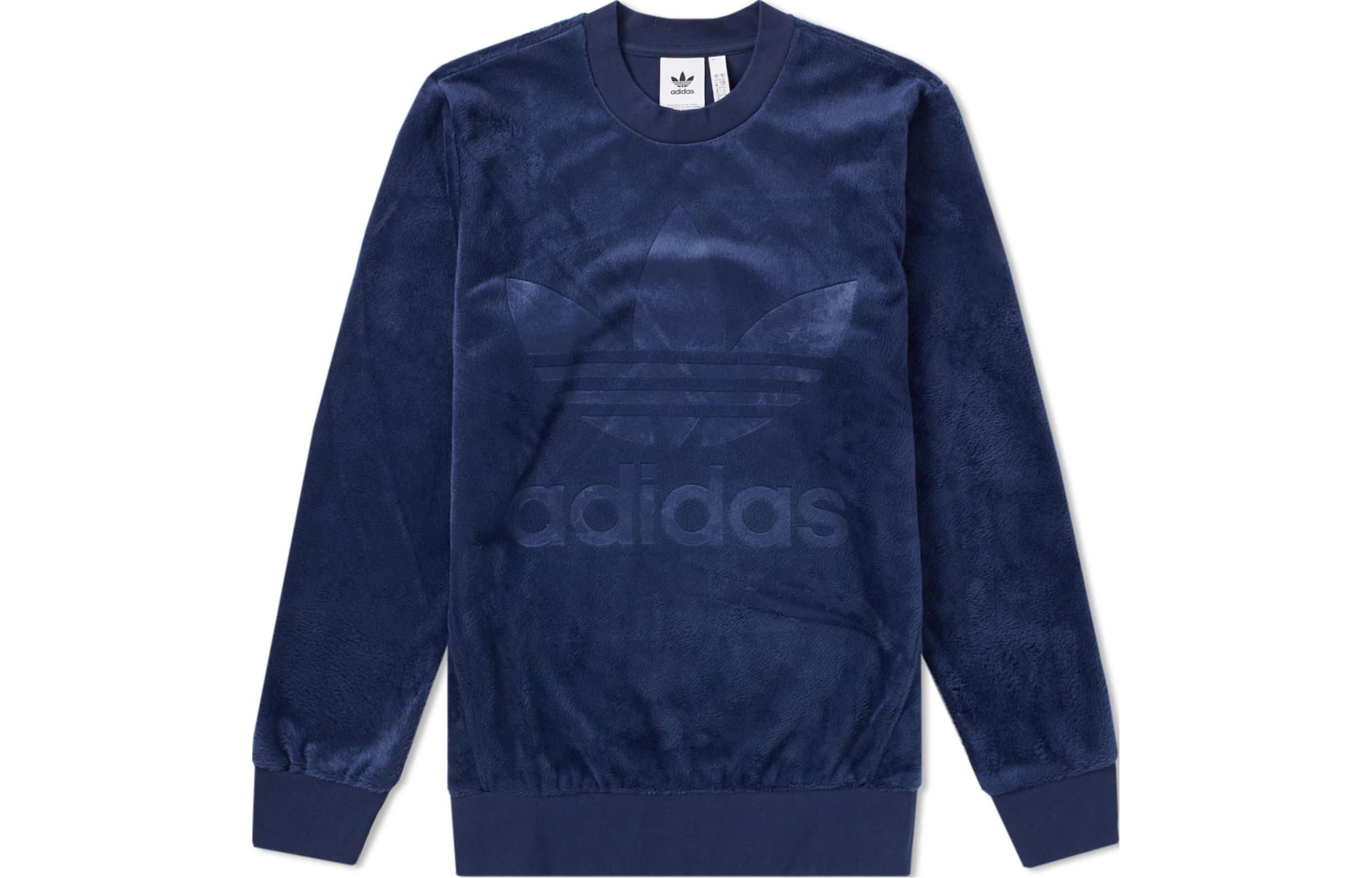 adidas Logo Crewneck Long Sleeve Sweatshirt Navy Blue () CW1328