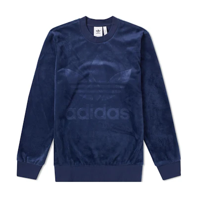 adidas Logo Crewneck Long Sleeve Sweatshirt Navy Blue () CW1328