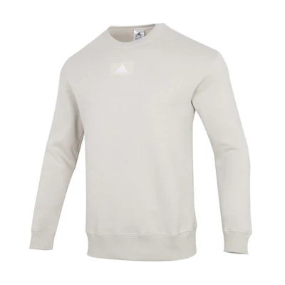 adidas Logo Crewneck Sweatshirt Casual Khaki Pullover HK0396