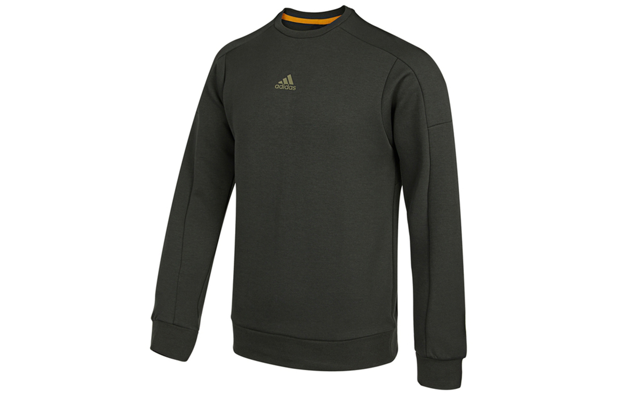 adidas Logo Crewneck Sweatshirt Deep Earth Brown Casual Pullover HD0350