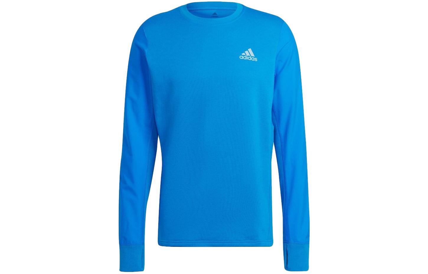 adidas Logo Crewneck Sweatshirt Men’s Blue Long Sleeve H59896