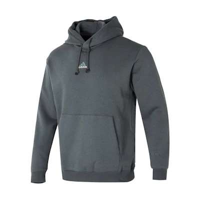 adidas Logo Embroidered Fleece Pullover Hoodie Deep Gray IS1463