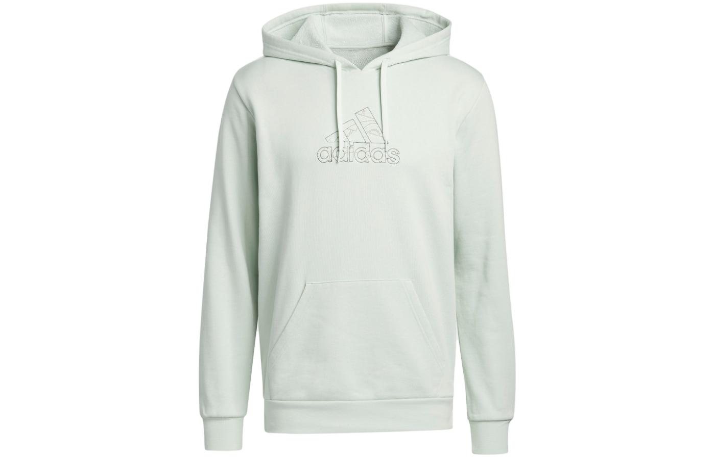 adidas Logo Embroidered Green Hoodie for Men HK6771
