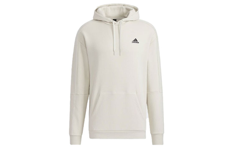 adidas Logo Fleece Hoodie Beige Color Pullover HG1841