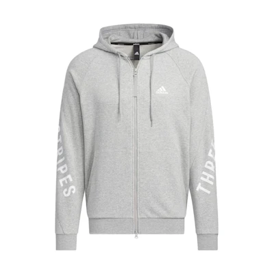 adidas Logo Full-Zip Hoodie Jacket Unisex - Gray IM8762
