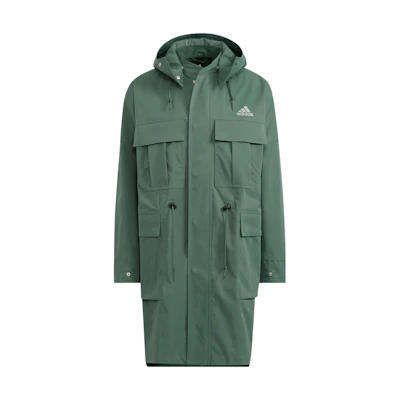 adidas Logo Full-Zip Mid-Length Jacket Japanese Edition Men Green HM2710-JAPAN