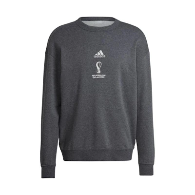 adidas Logo Graphic Crewneck Sweatshirt Deep Gray Casual Pullover HD6390