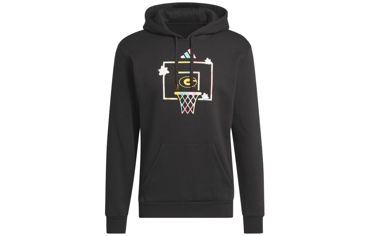 adidas Logo Graphic Hoodie Black/White IS6161