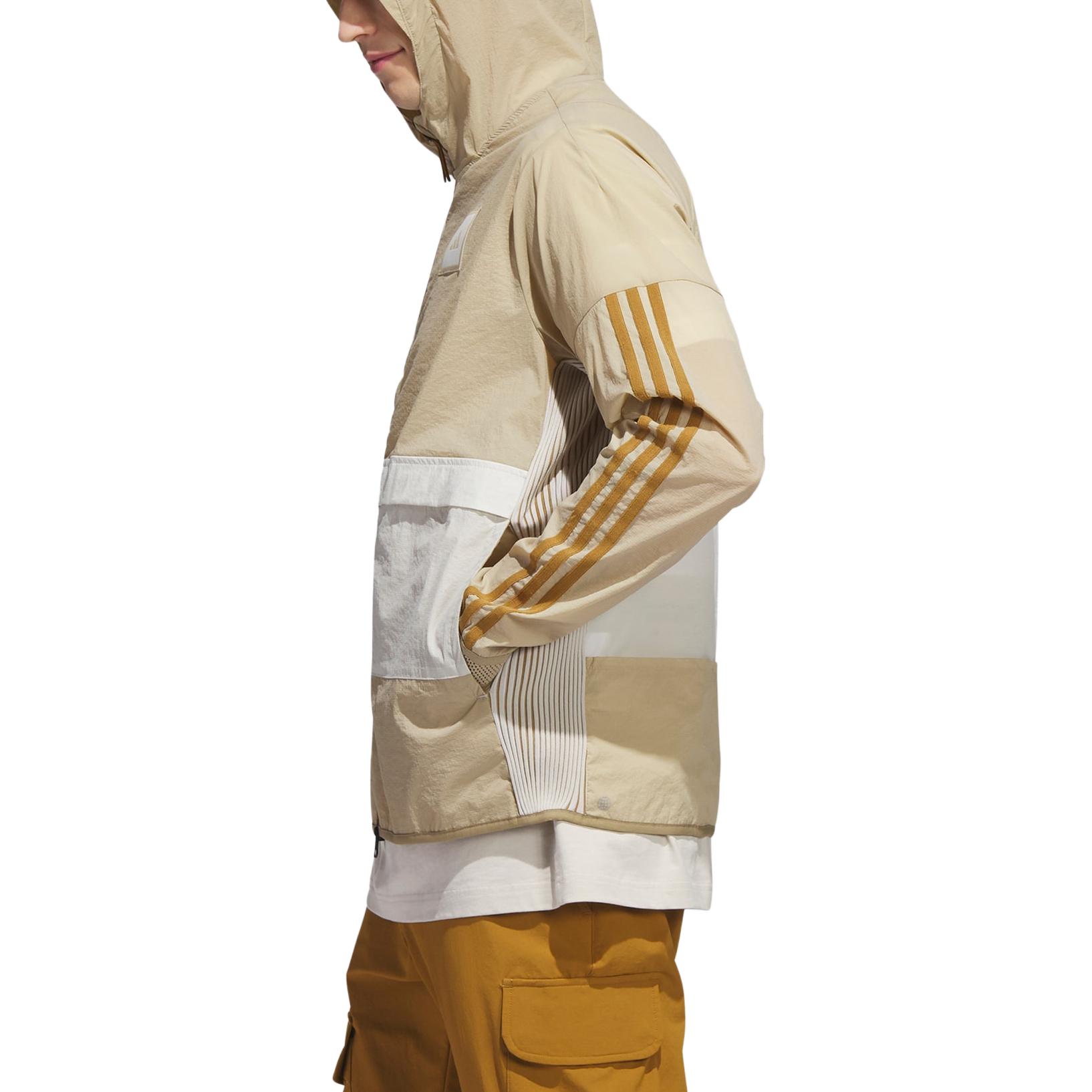 adidas Logo Graphic Hoodie Jacket Beige HS3205 圖 5