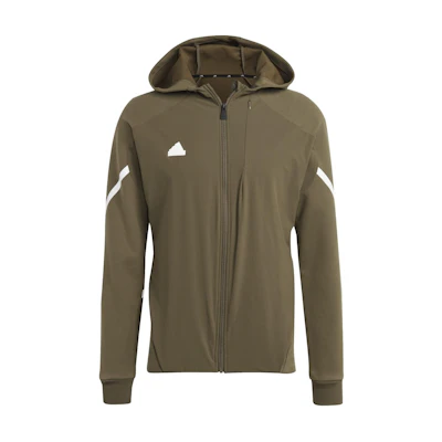 adidas Logo Graphic Hoodie Jacket Solid Color - Rock Olive Green IC8041