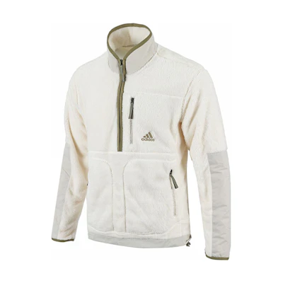 adidas Logo Half-Zip High-Neck Jacket White HR8423