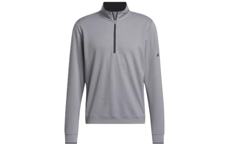 adidas Logo Half-Zip Pullover Sweatshirt Gray IS7133