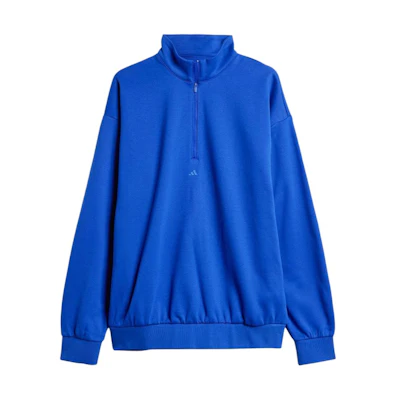 adidas Logo Half-Zip Stand Collar Sweatshirt Unisex Blue IW1624
