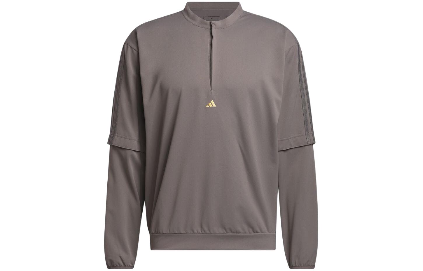 adidas Logo High Neck Pullover Sweatshirt Gray Brown IU4503