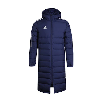 adidas Logo Hooded Down Jacket Navy Blue GM5246