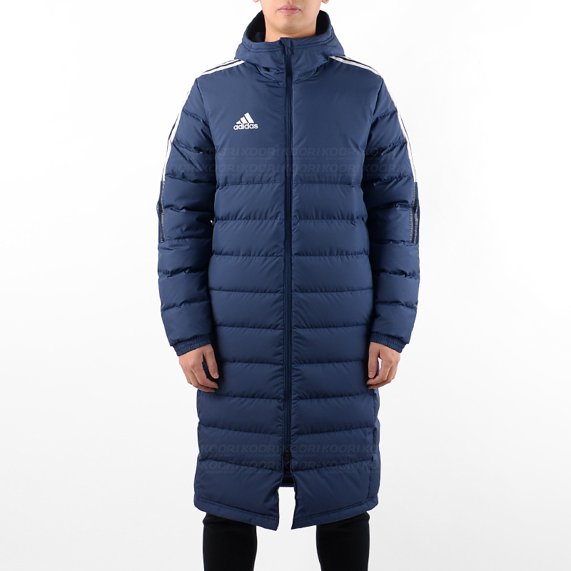 adidas Logo Hooded Down Jacket Navy Blue GM5246 圖 4