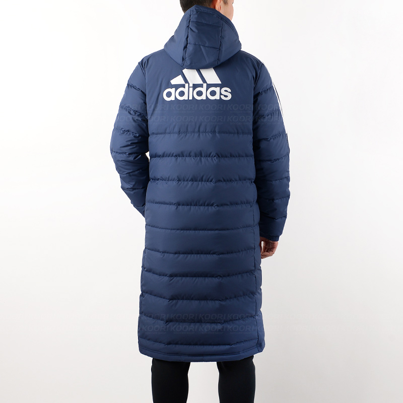 adidas Logo Hooded Down Jacket Navy Blue GM5246 圖 5