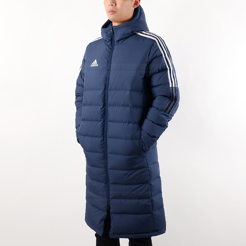 adidas Logo Hooded Down Jacket Navy Blue GM5246 圖 6