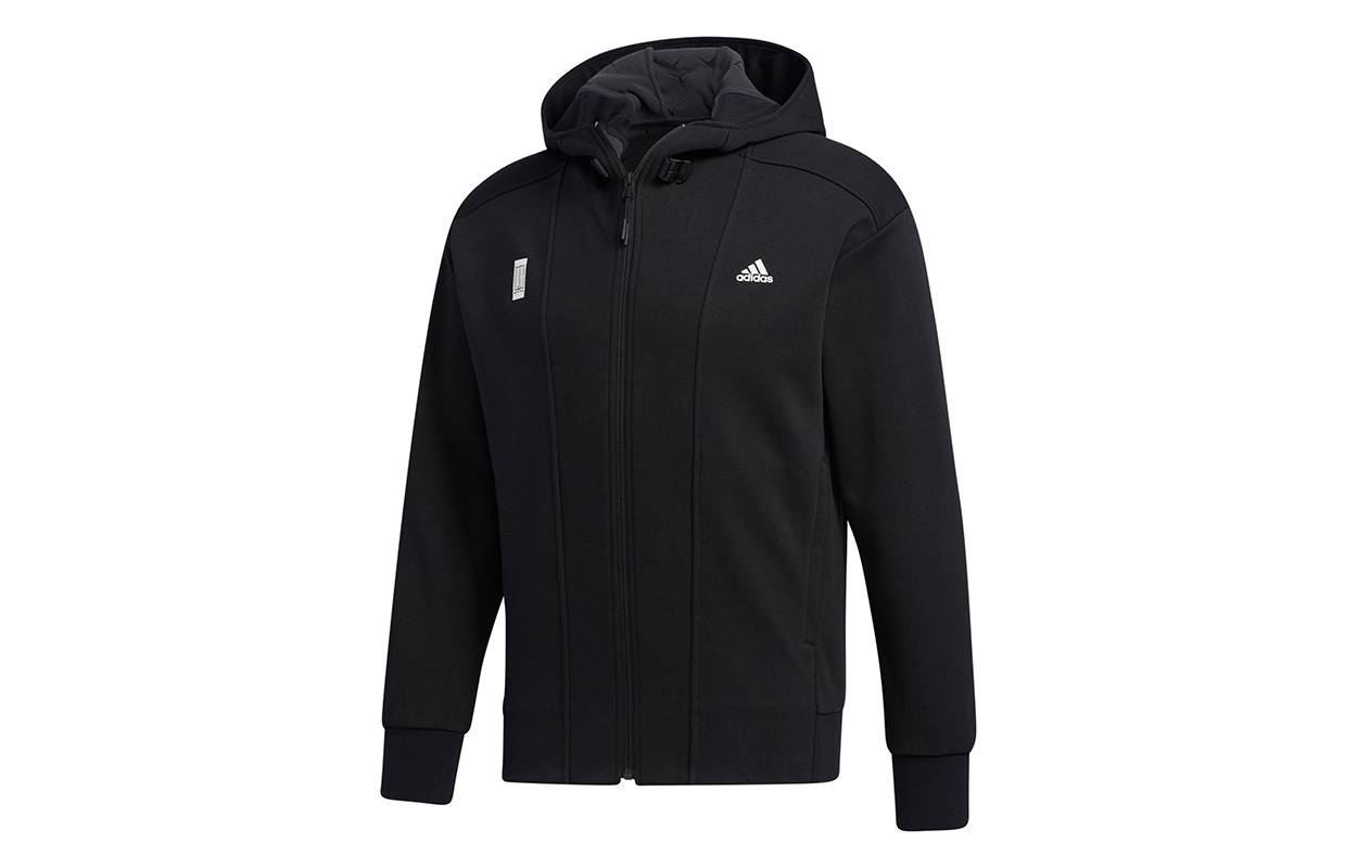 adidas Logo Hooded Jacket Black GM4457