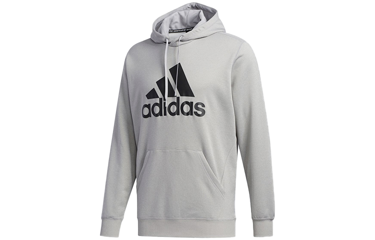 adidas Logo Hoodie Medium Gray Male Casual Pullover FM5377