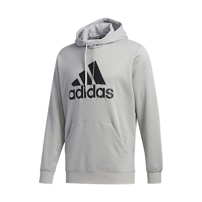 adidas Logo Hoodie Medium Gray Male Casual Pullover FM5377