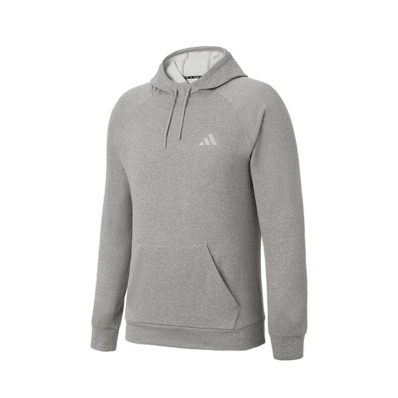 adidas Logo Hoodie Training Long Sleeve Sweatshirt Grey IW8390