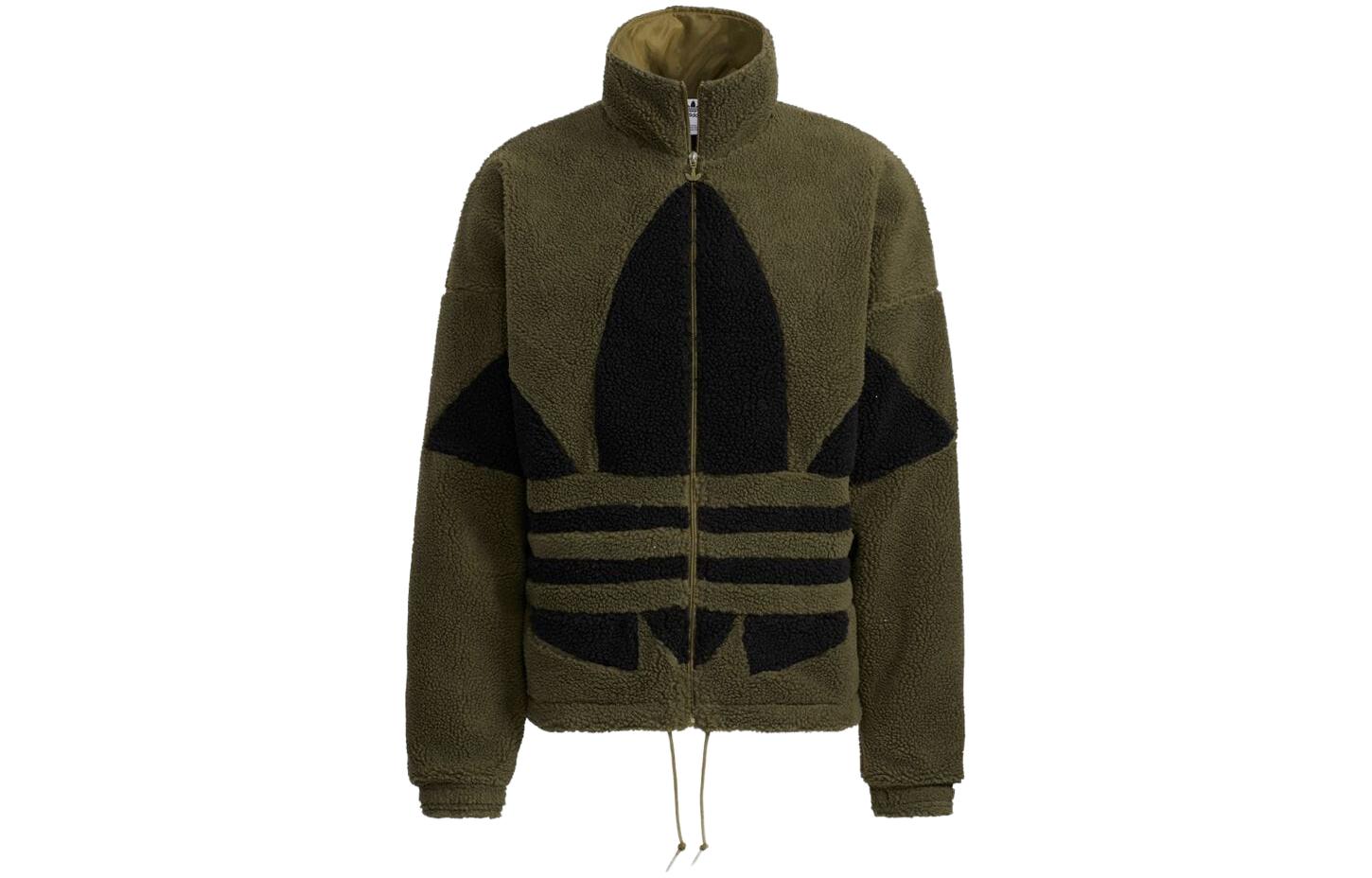 adidas Logo Jacquard Stand Collar Zip Jacket Olive Green (Japan Exclusive Unisex) HC0326-JAPAN